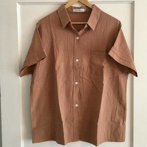 MISSLOOK short sleeve button down shirt, XL